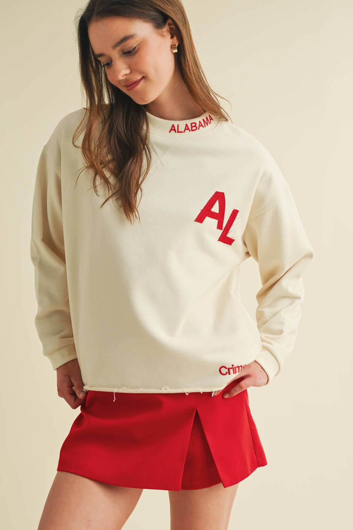 CT15228J-5 - CRIMSON TIDE PRINT PULLOVER SWEATER Cloud Ten