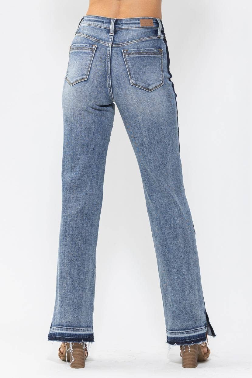 HW Side Seam Detail Straight Judy Blue Jeans