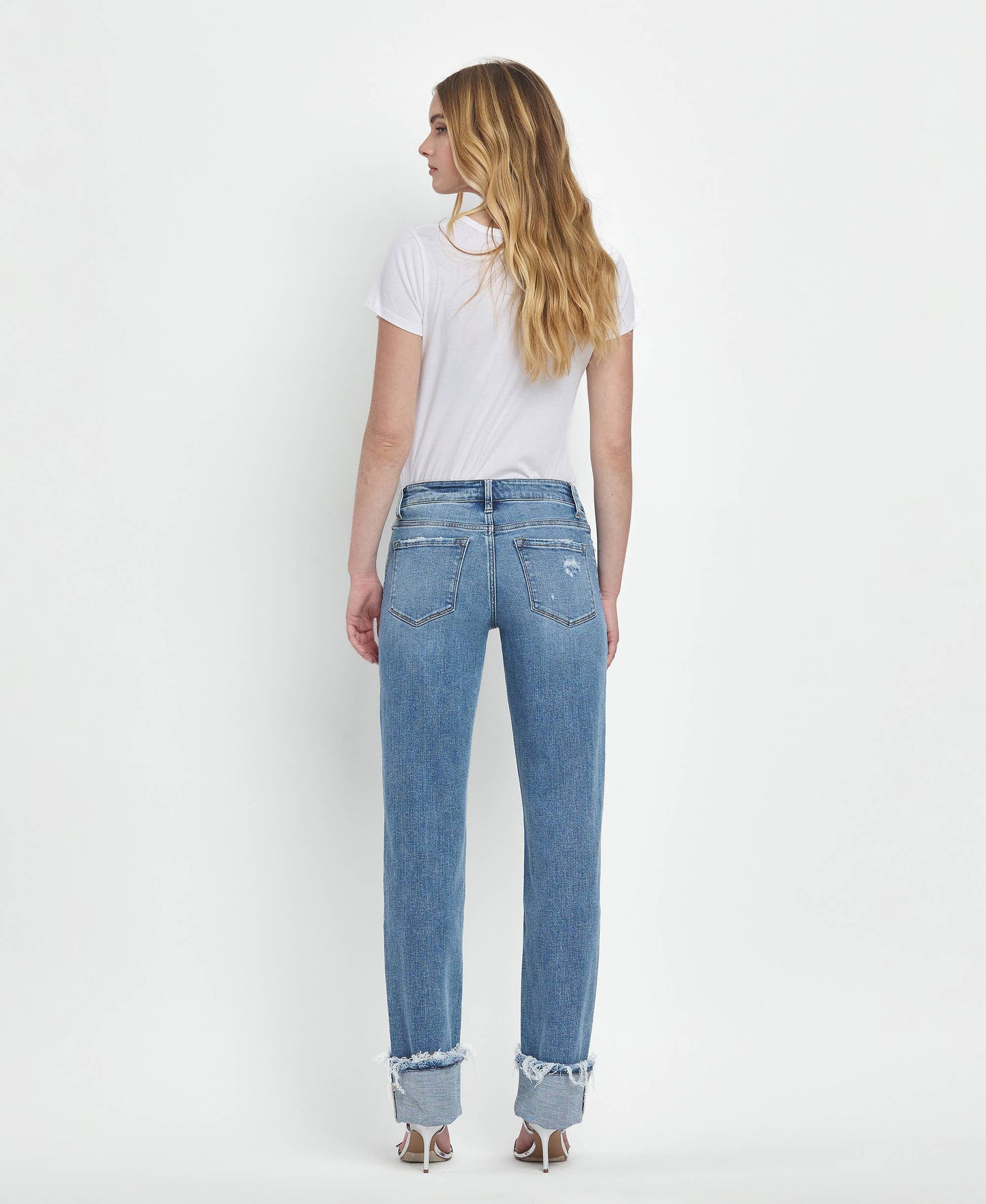MID RISE CUFFED STRAIGHT JEANS LV1504 Lovervet by VERVET