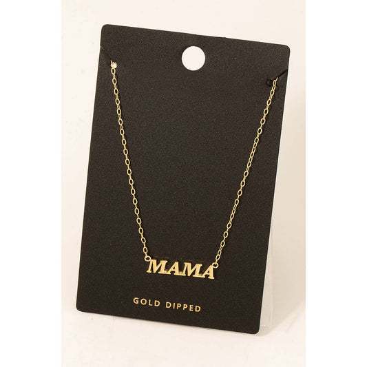 Gold Dipped Mama Pendant Necklace