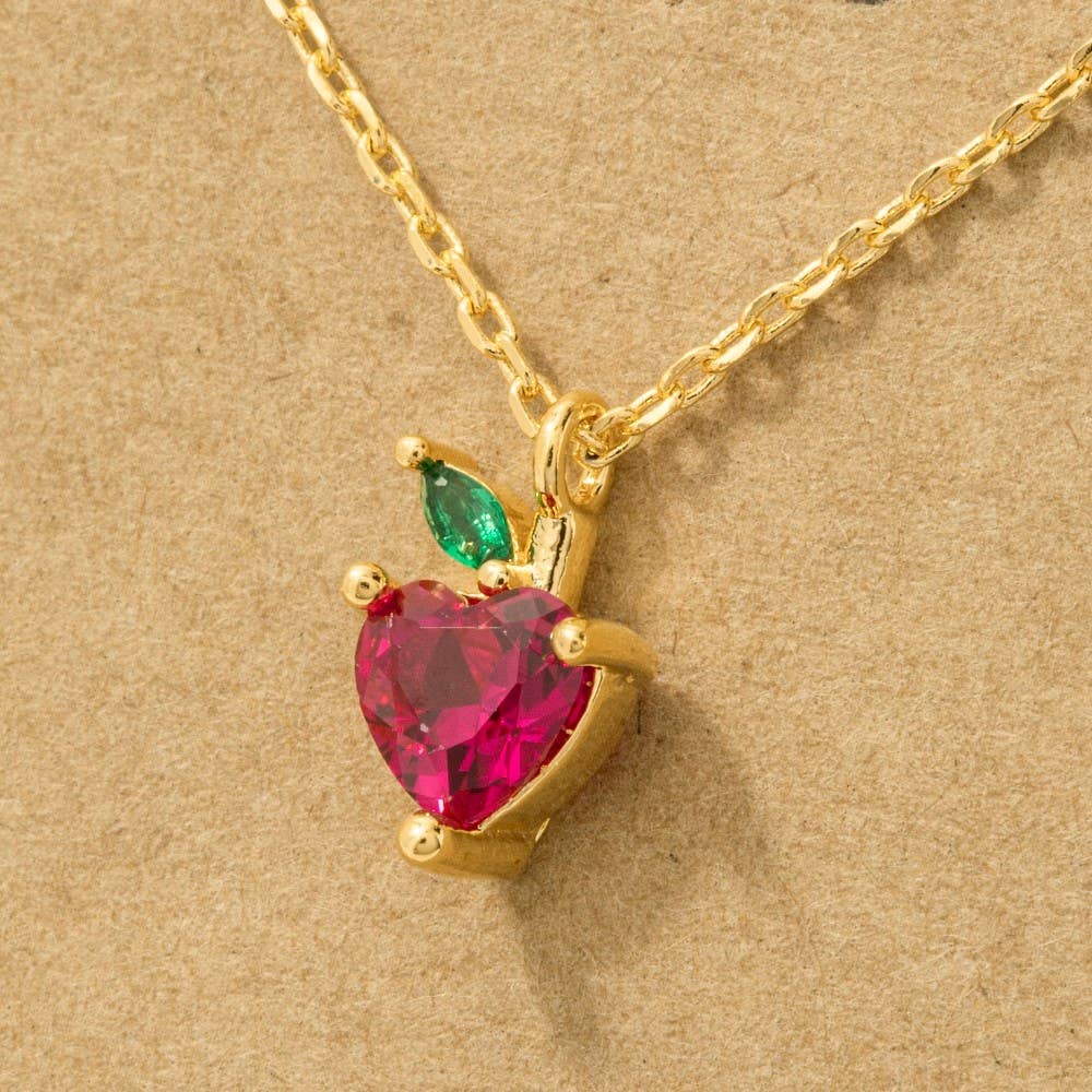 Strawberry Heart Pendant Necklace Fame Accessories