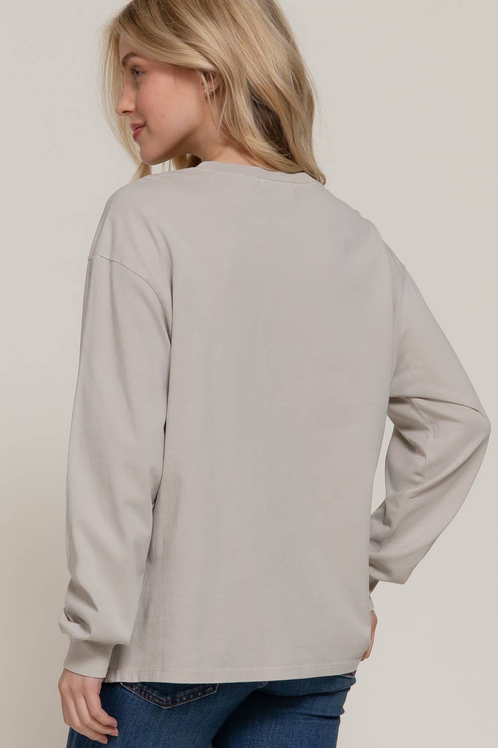 Long Sleeve Round Neck Garment Dye Tee Active Basic | Active USA