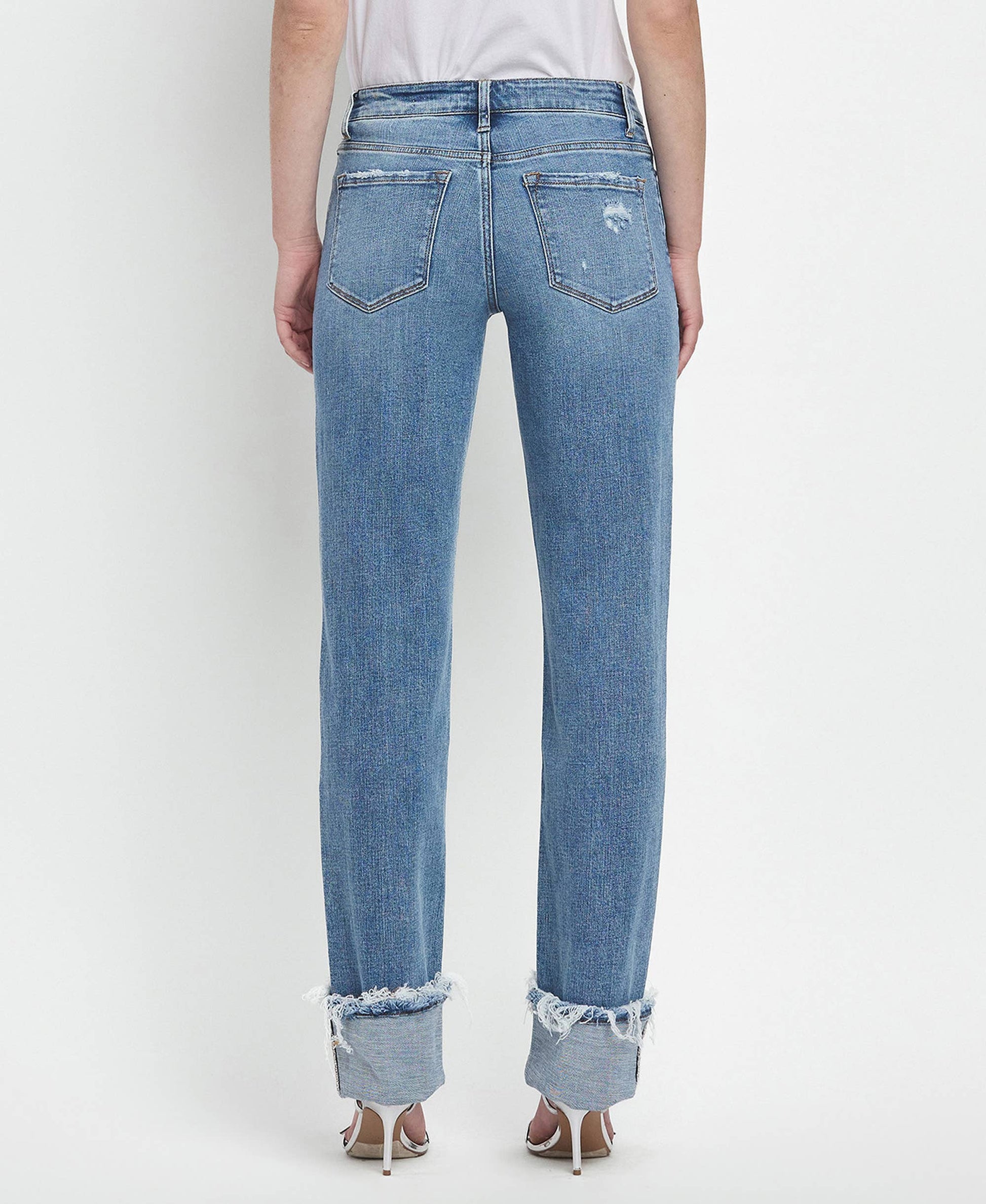 MID RISE CUFFED STRAIGHT JEANS LV1504 Lovervet by VERVET