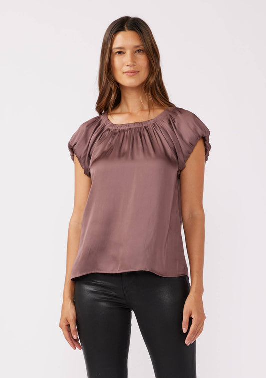 FINAL SALE- Short Sleeve Raglan Top with Back Tie