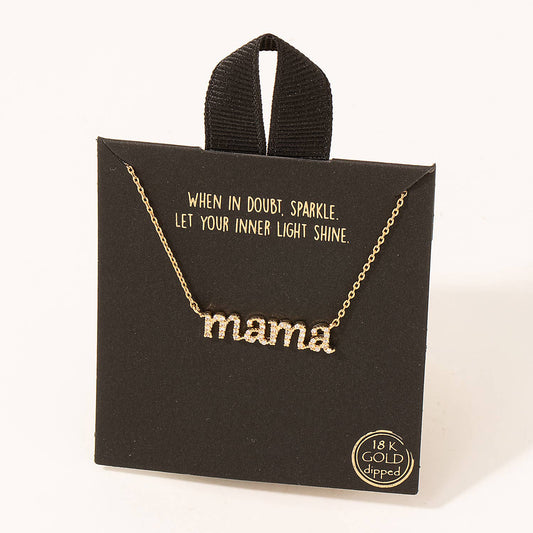 Pave Mama Pendant Necklace