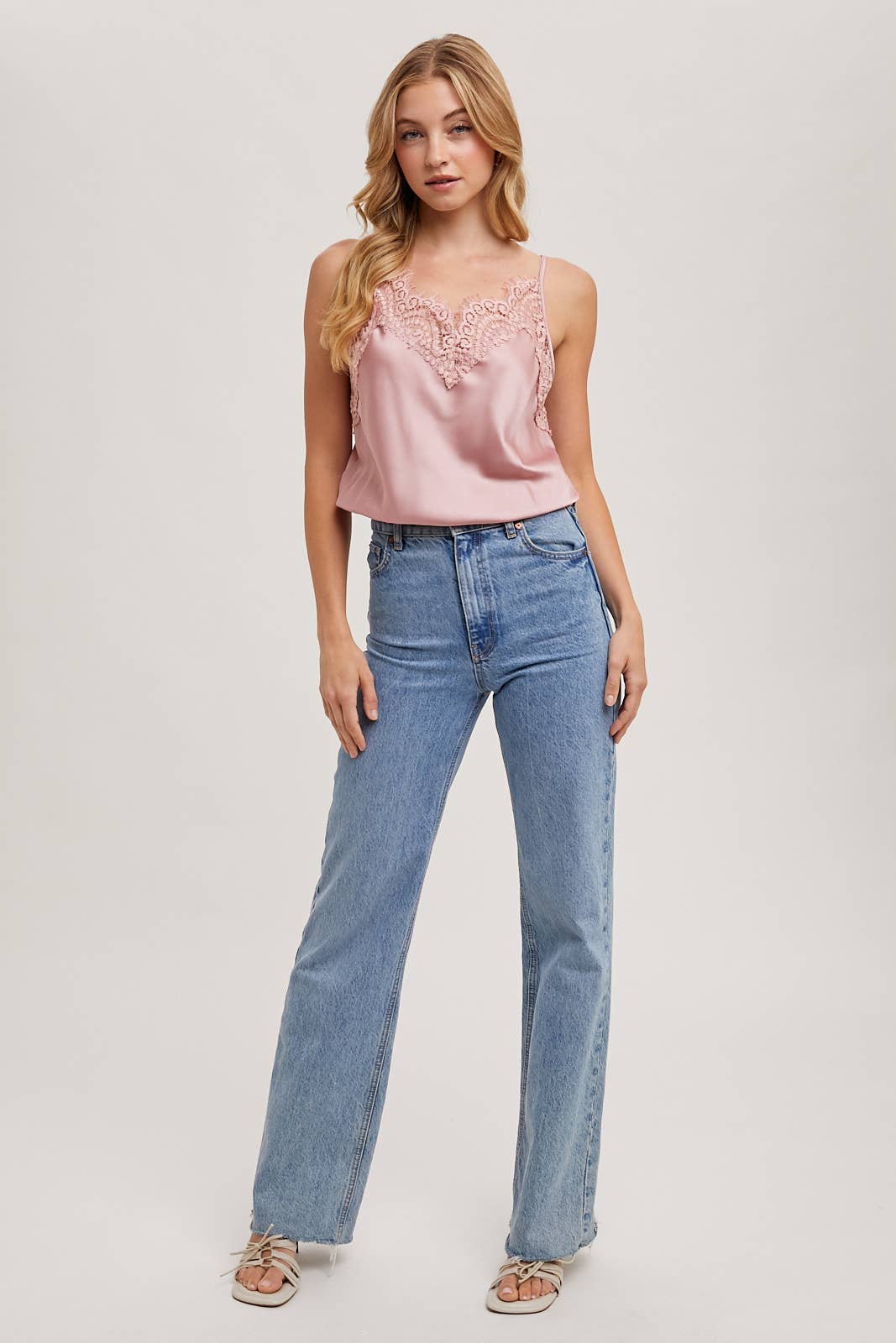 SILKY LACE TRIM CAMISOLE Bluivy