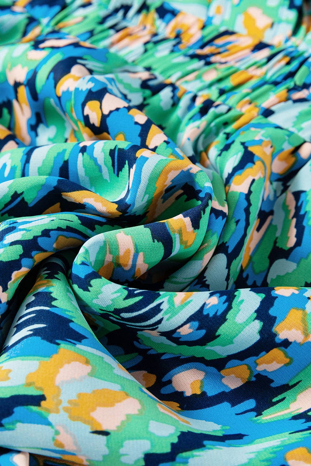 FINAL SALE-  Abstract Puff Sleeve V-Neck Romper