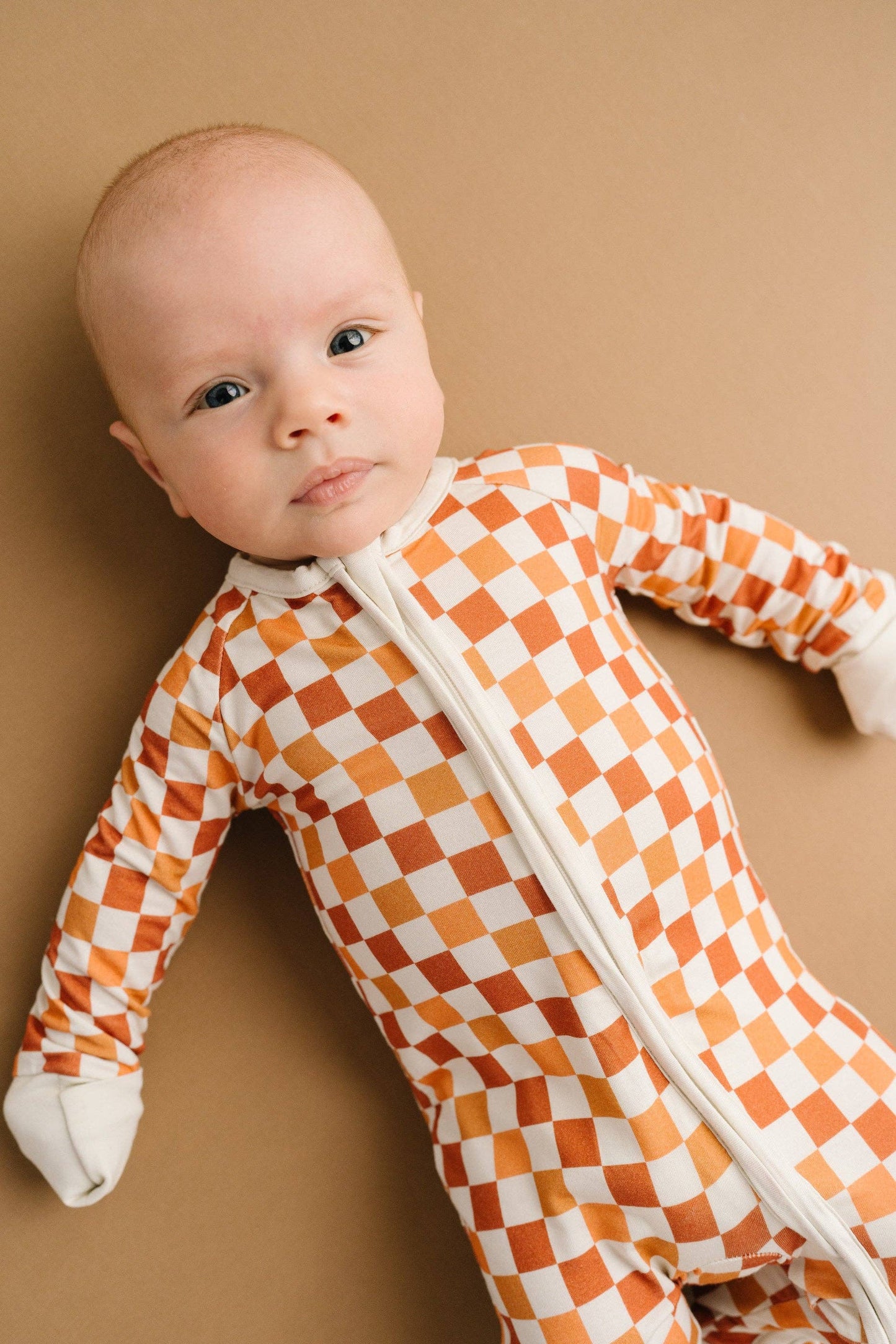 Fall Checkered Bamboo Sleeper Emerson+Ivory