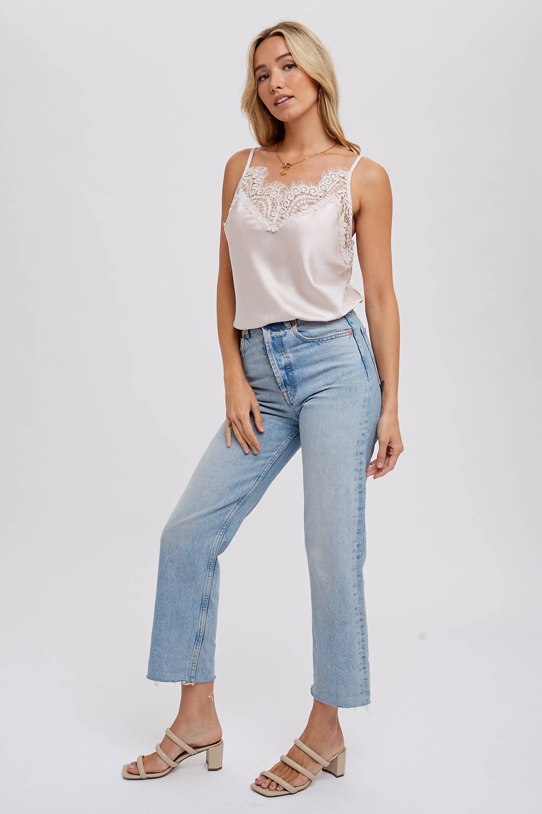 SILKY LACE TRIM CAMISOLE Bluivy