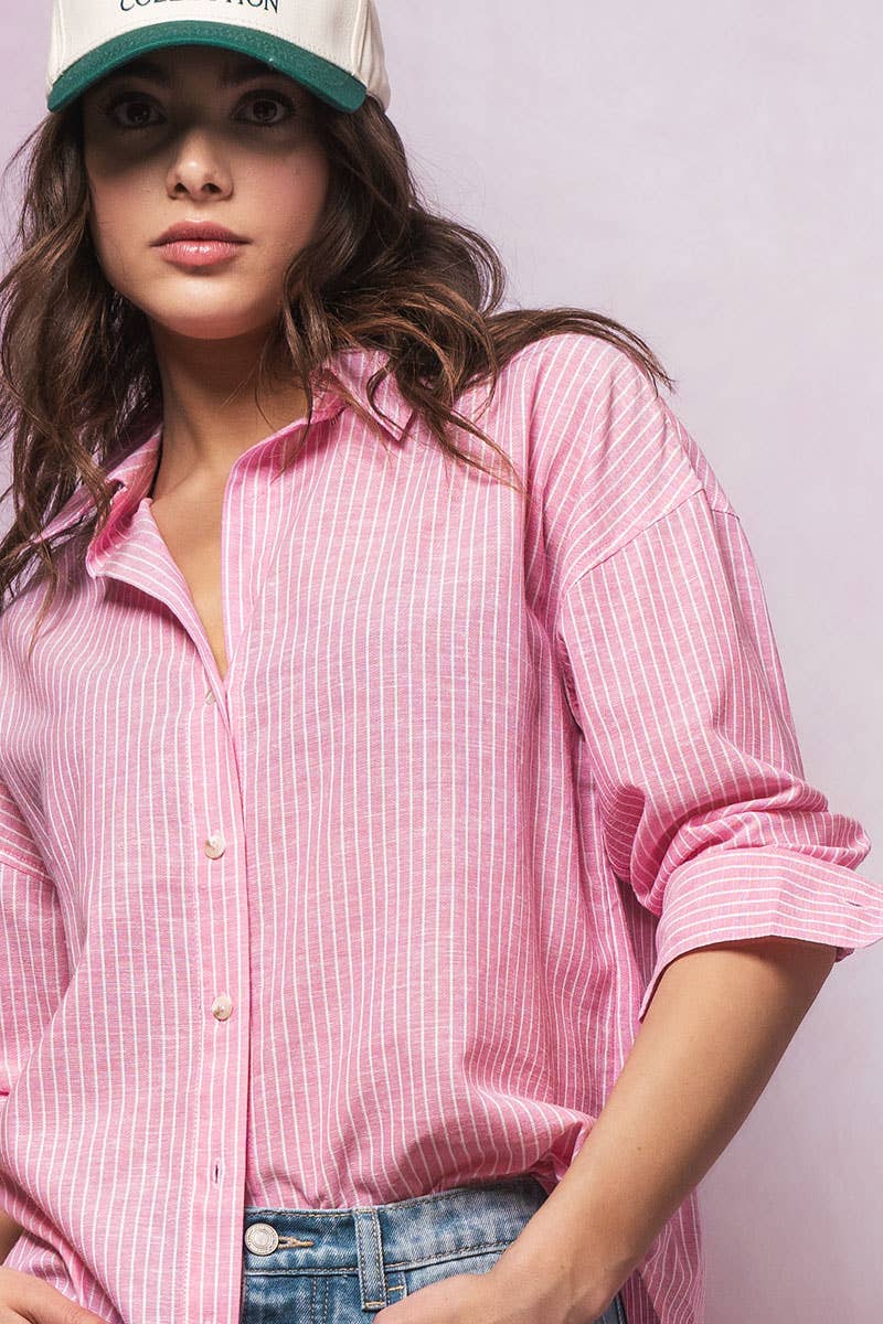 Timeless Pinstripe Cotton Blend Professional Shirt