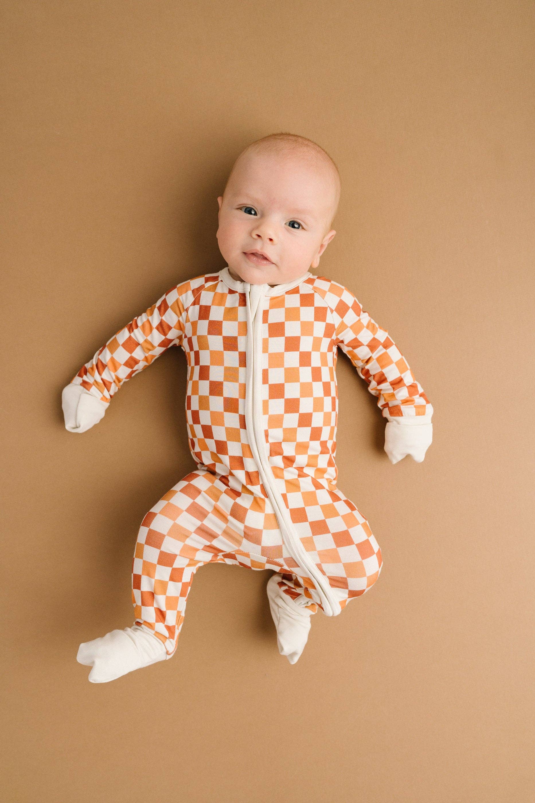 Fall Checkered Bamboo Sleeper Emerson+Ivory