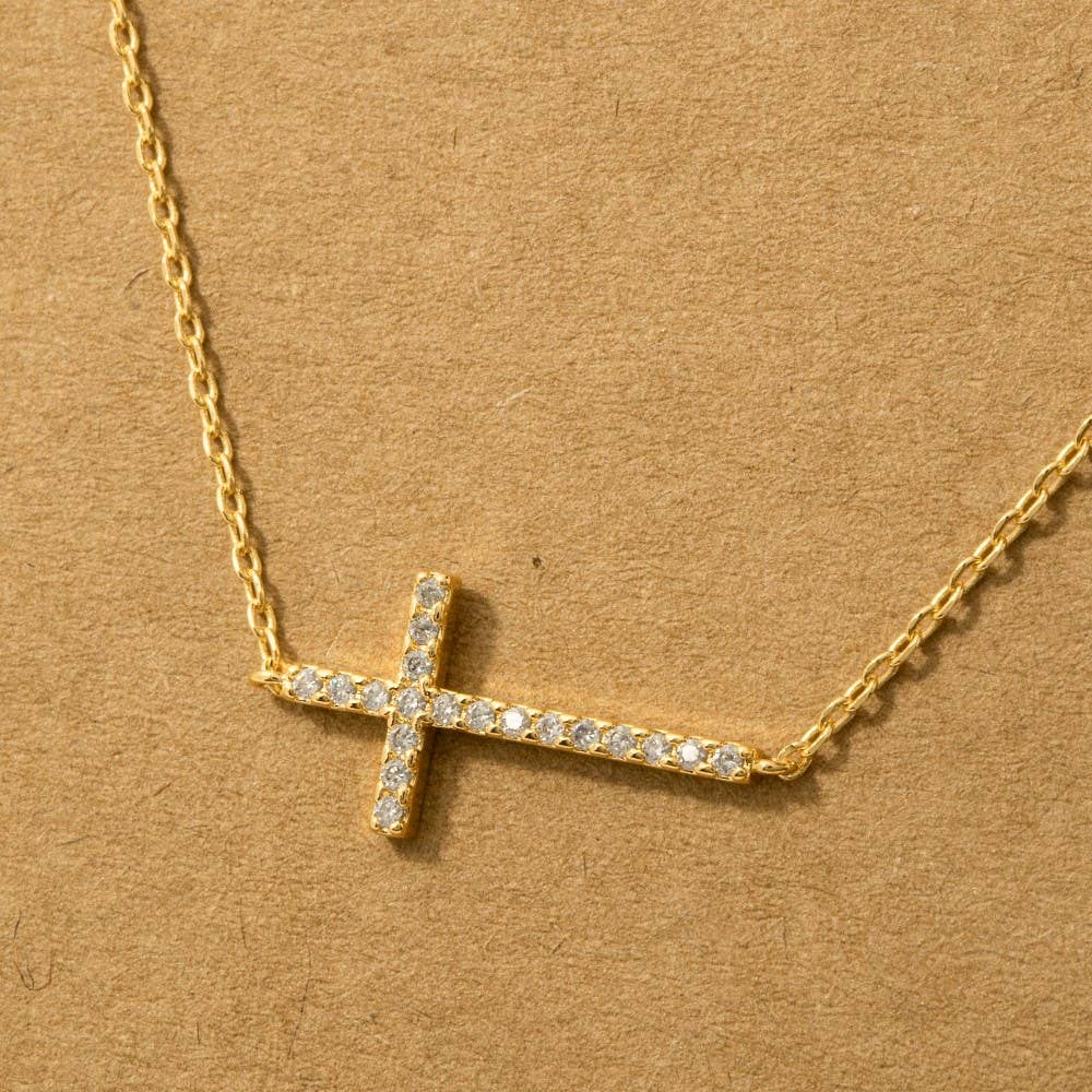 Cross Jewel Pendant Necklace Fame Accessories