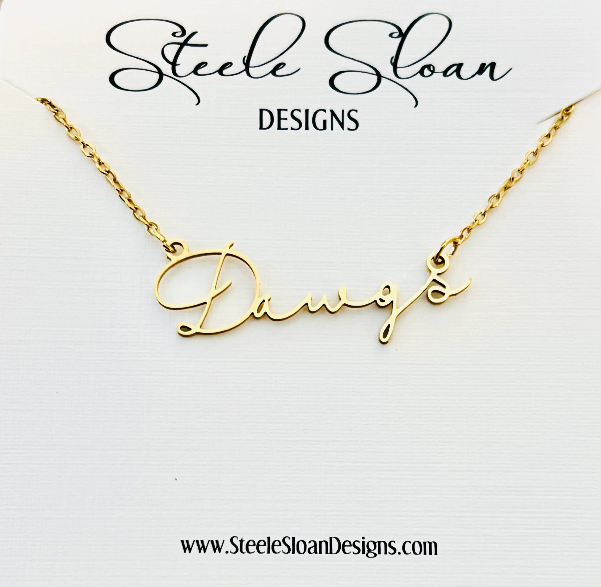 Dawgs Name Necklace - Dawgs Fans -Bulldog Gift Steele Sloan Designs