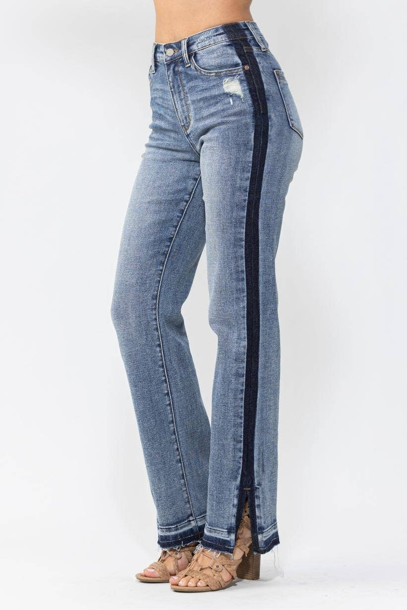 HW Side Seam Detail Straight Judy Blue Jeans
