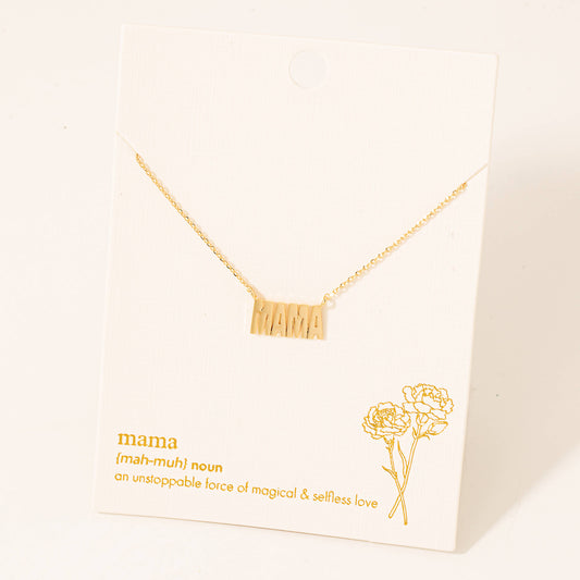 Mama Pendant Chain Necklace