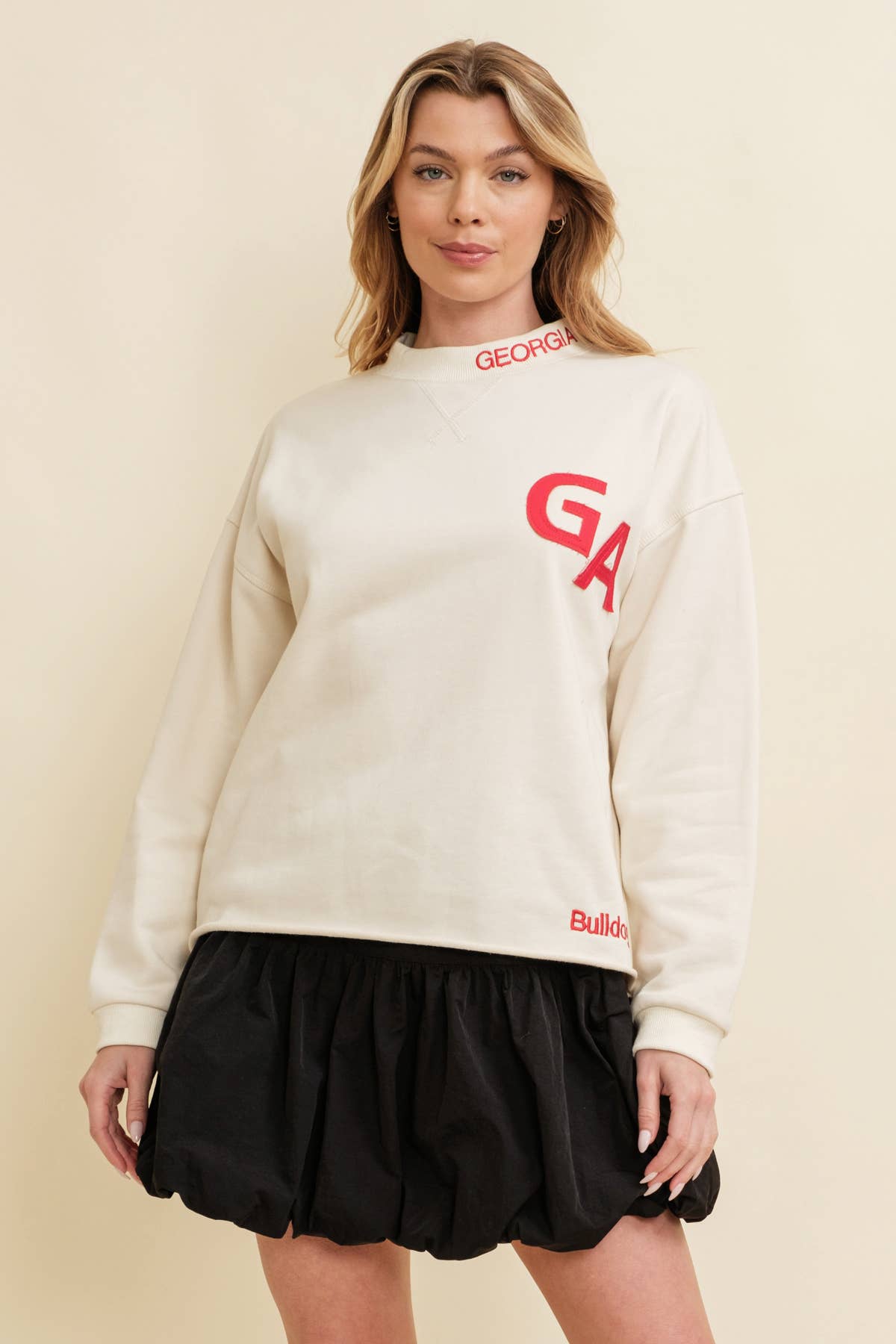 BULLDOGS PRINT PULLOVER SWEATER Cloud Ten