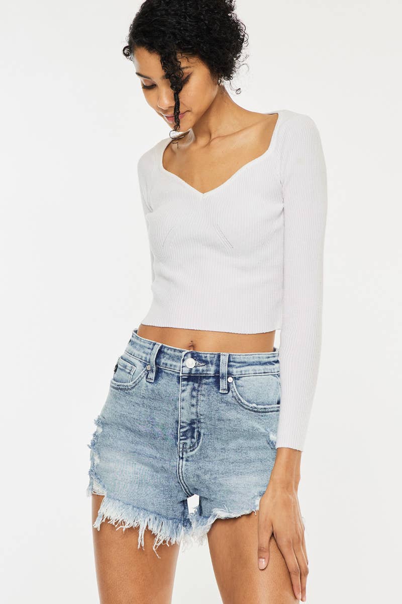 Kancan High Rise Frey Shorts