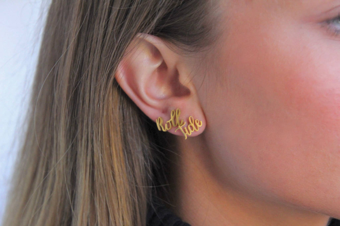 Alabama Gift - Bama Name Necklace and Roll Tide Earrings Steele Sloan Designs