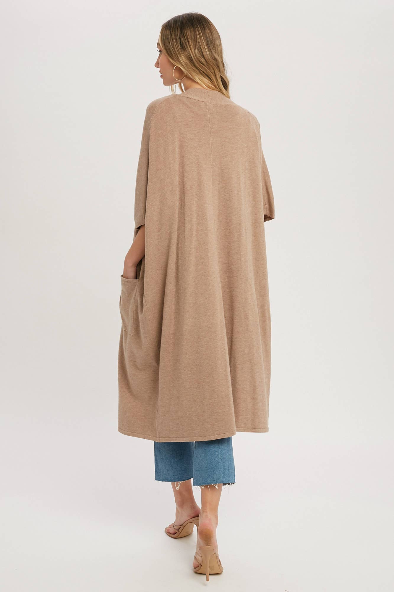 SOFT YARN OVERSIZED 3/4 SLEEVE CARDIGAN Bluivy