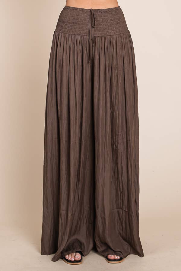Ruched waist wide resort pants JBJ1036