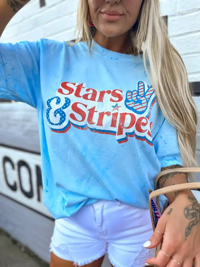 Stars & Stripes Fiji Blue Colorblast Graphic Tee
