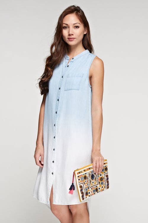 Mirrored Embroidered Clutch