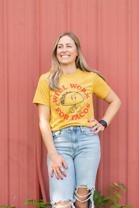 Will Work For Tacos- Shirt