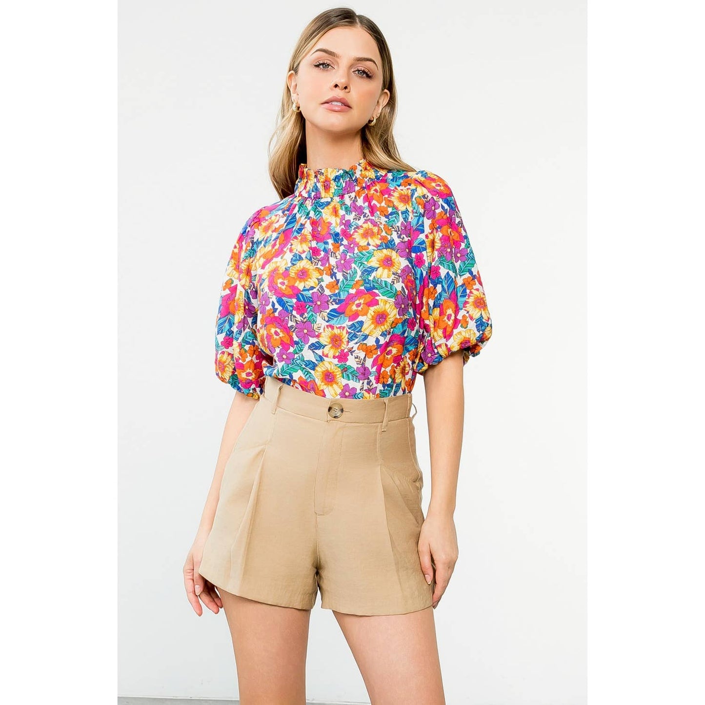 Puff Sleeve Floral Top