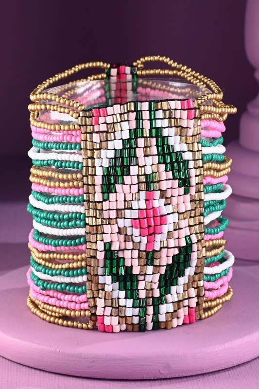 Colorful Southwestern Seed Bead Stretch Bracelet