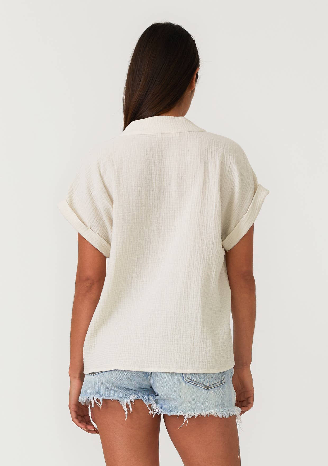 FINAL SALE -Effortless Boho Cotton Gauze Dolman Sleeve V-Neck Top