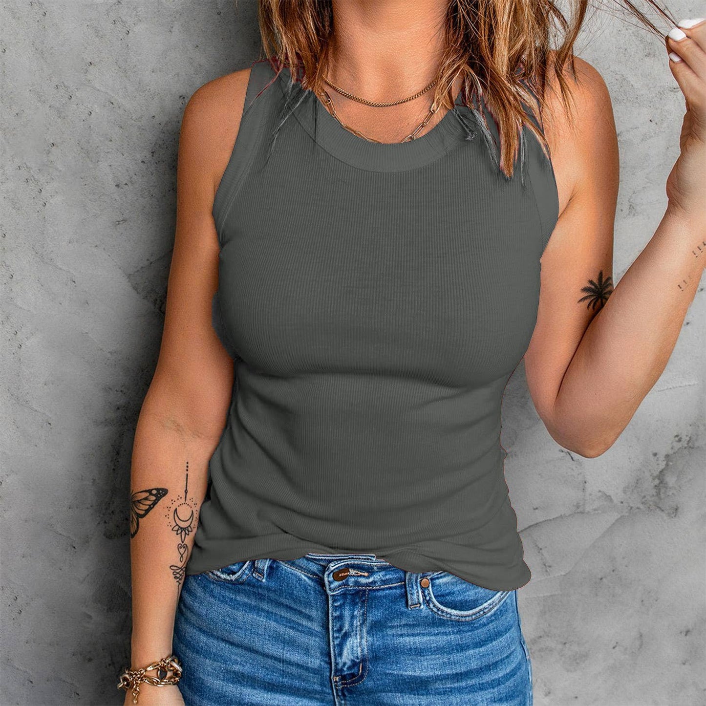 Sleeveless Basic Cami Tank Tops