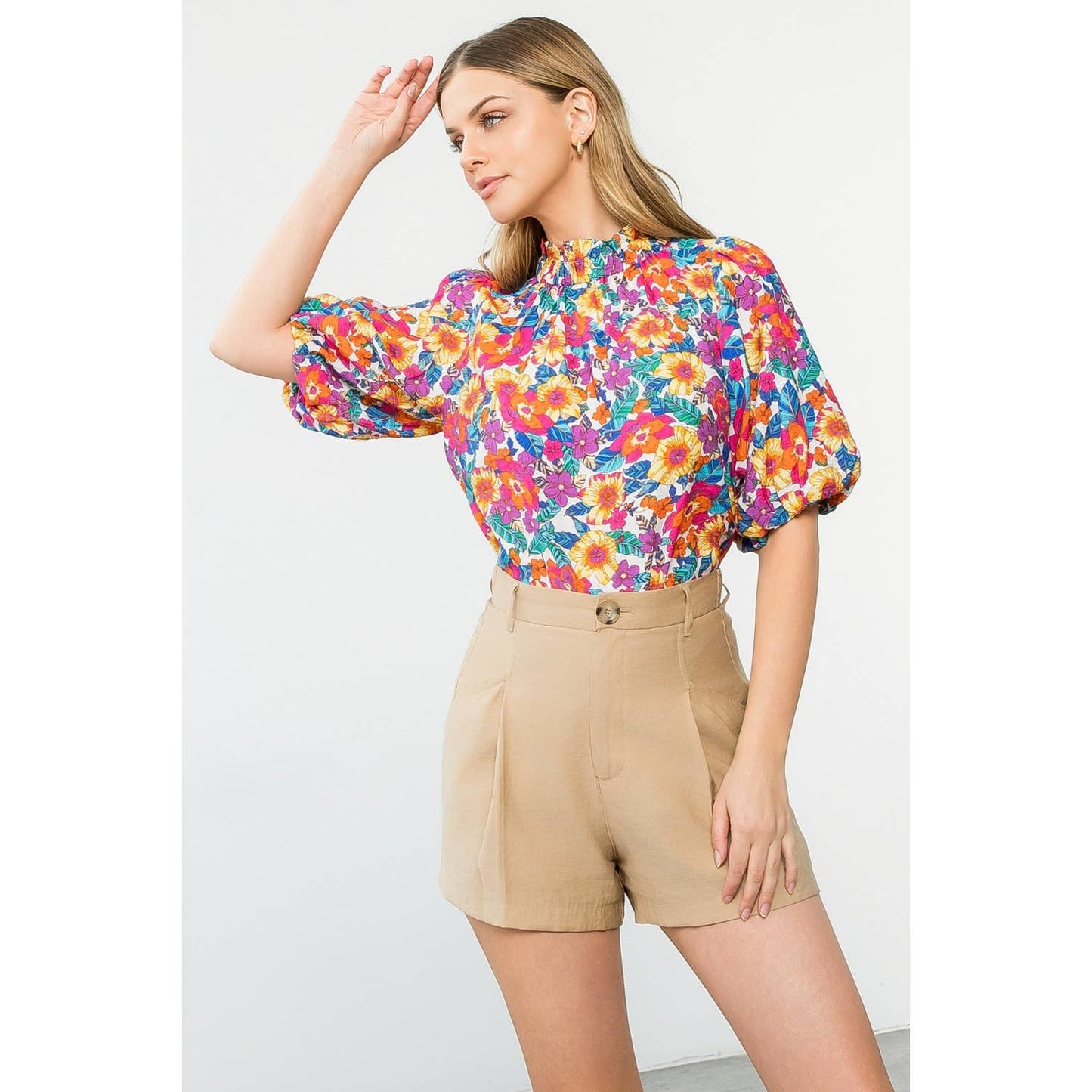 Puff Sleeve Floral Top