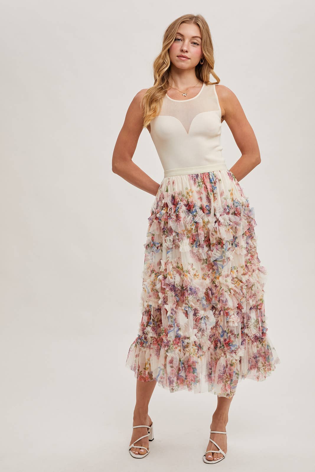 SWEETHEART NECK KNIT TANK Bluivy