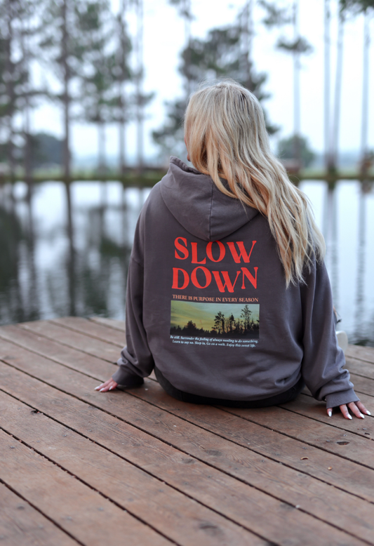 Slow Down - (Charcoal) Oversized Hoodie Jadelynn Brooke