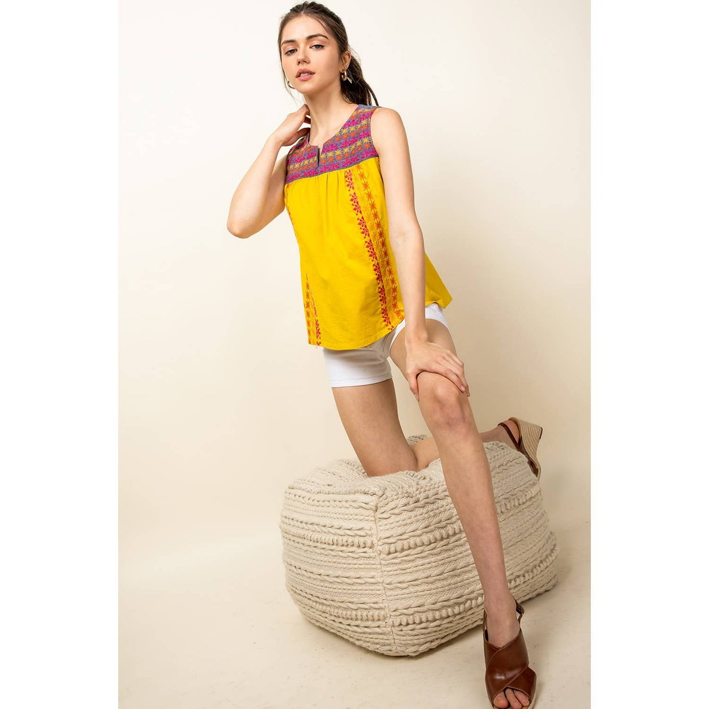 Embroidered Tank Top