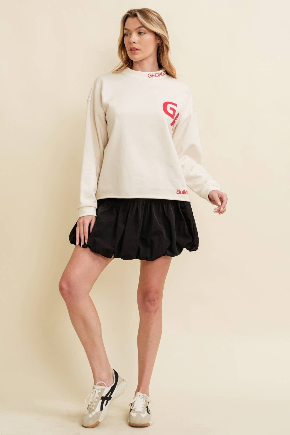 BULLDOGS PRINT PULLOVER SWEATER Cloud Ten