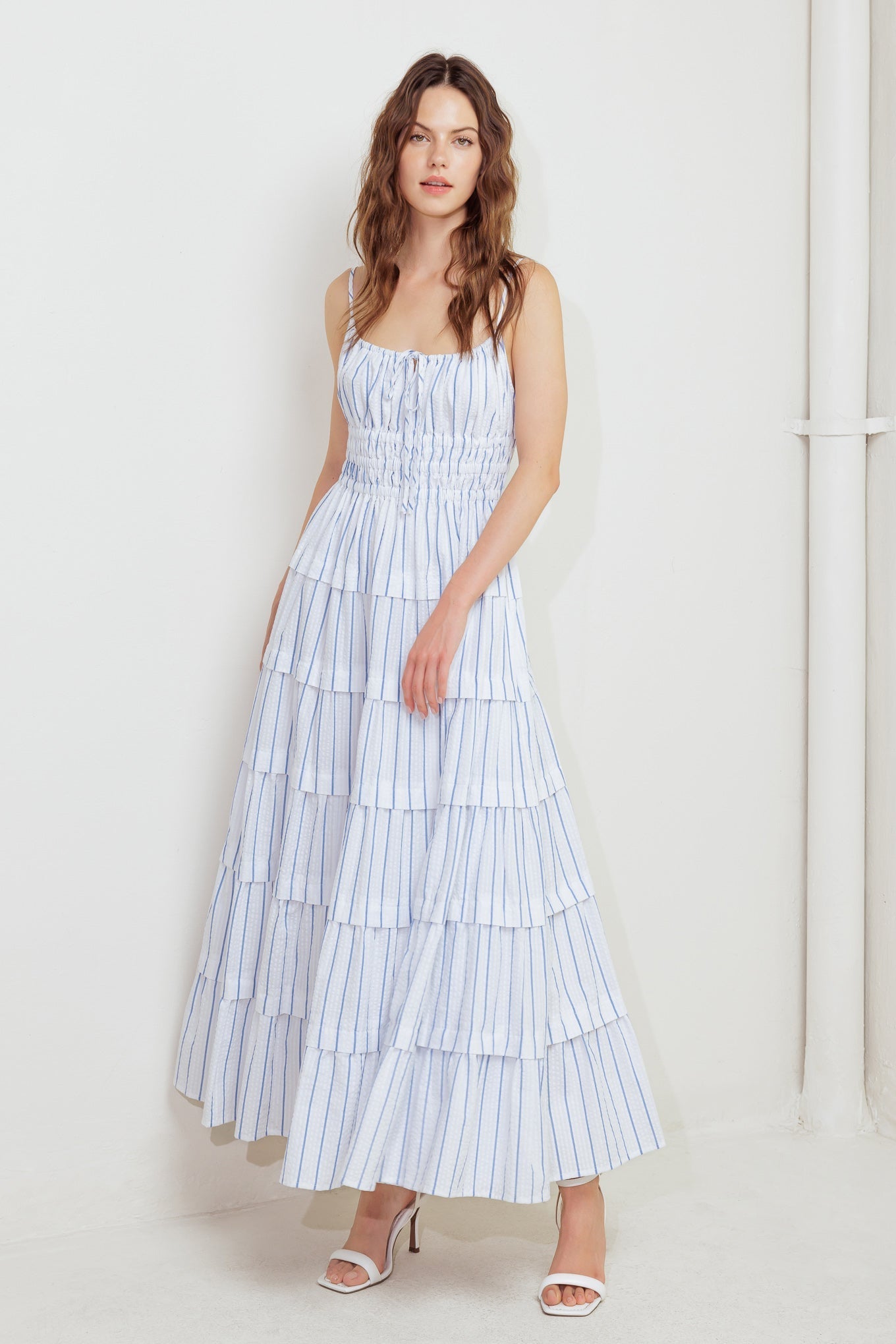 BREEZE NOTE WOVEN MIDI DRESS Flying Tomato