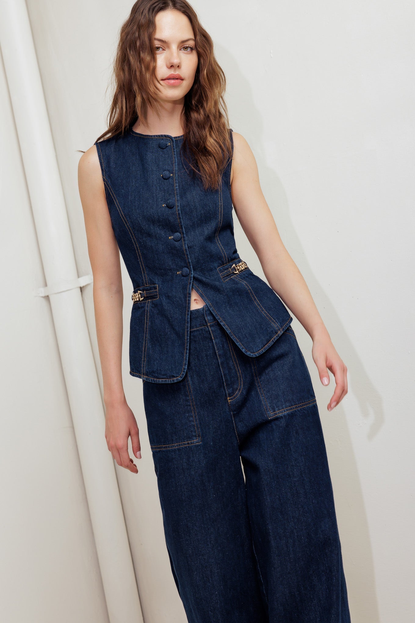 INDIGO ICON DENIM VEST Flying Tomato