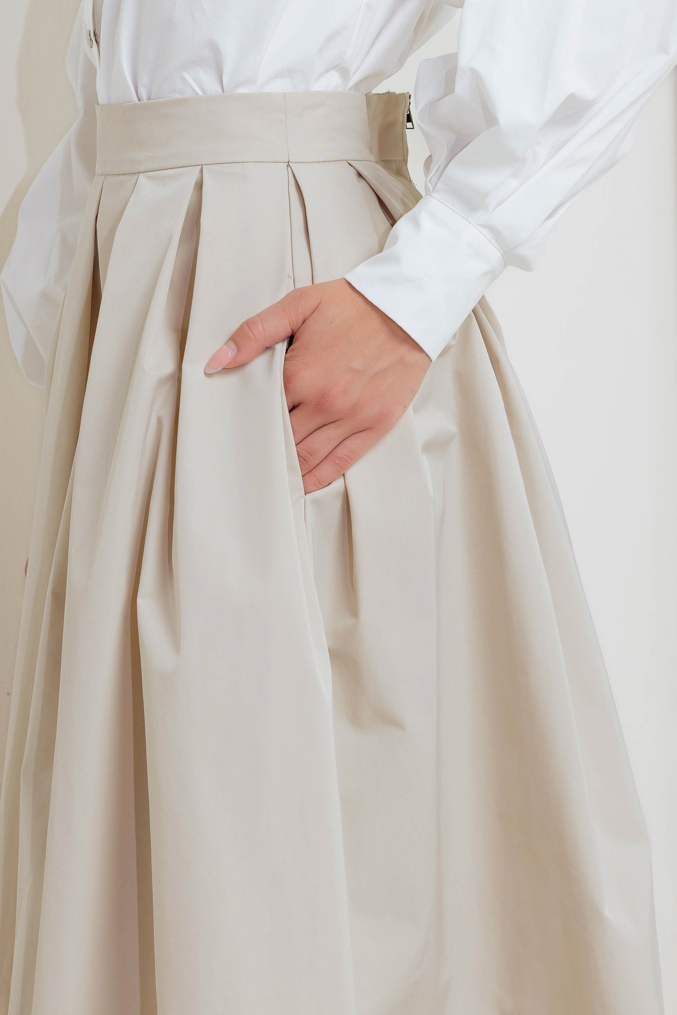 SOFT POEM WOVEN FULL MIDI SKIRT Flying Tomato