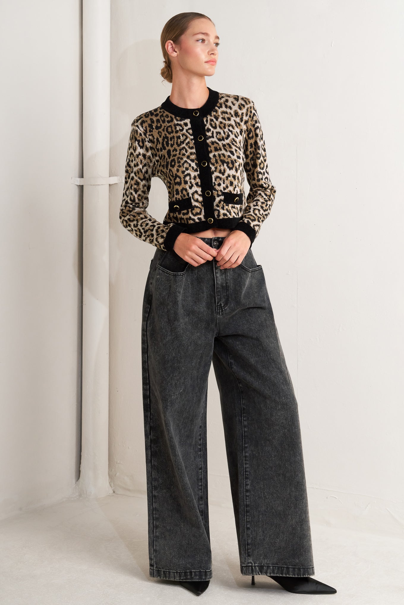 URBAN GODDESS LEOPARD SWEATER CARDIGAN Flying Tomato