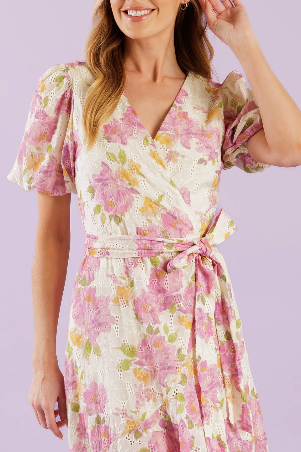 COFFEE RUN LACE WOVEN MIDI DRESS Flying Tomato