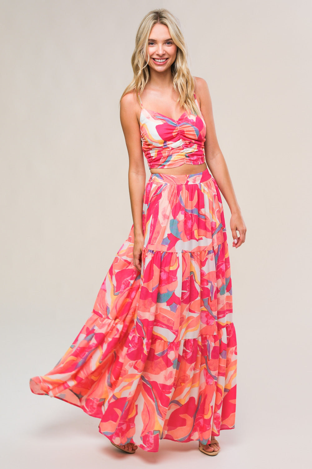 ROMANTICALLY SPEAKING WOVEN TOP AND SKIRT SET Flying Tomato