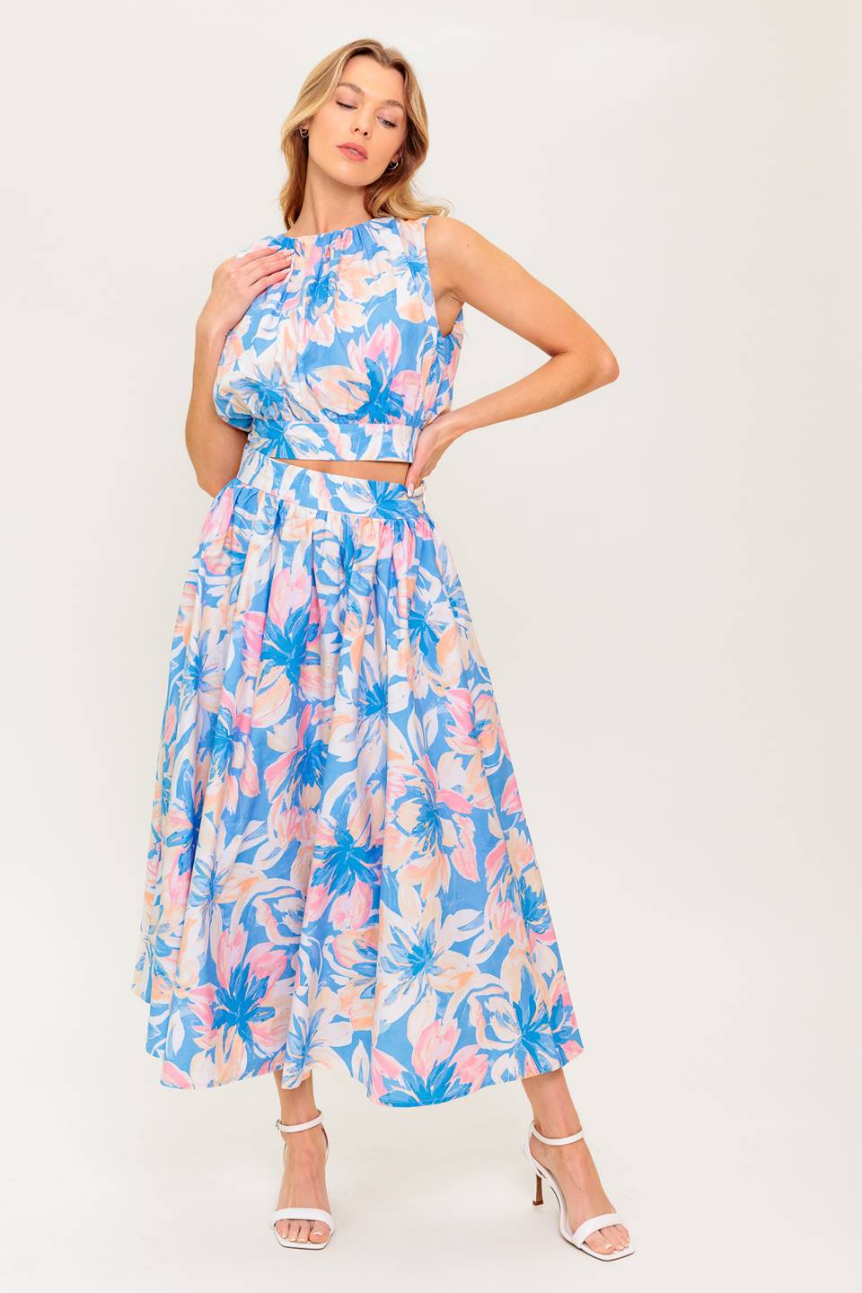 GOLDEN HOUR HARMONY WOVEN TOP AND SKIRT SET Flying Tomato