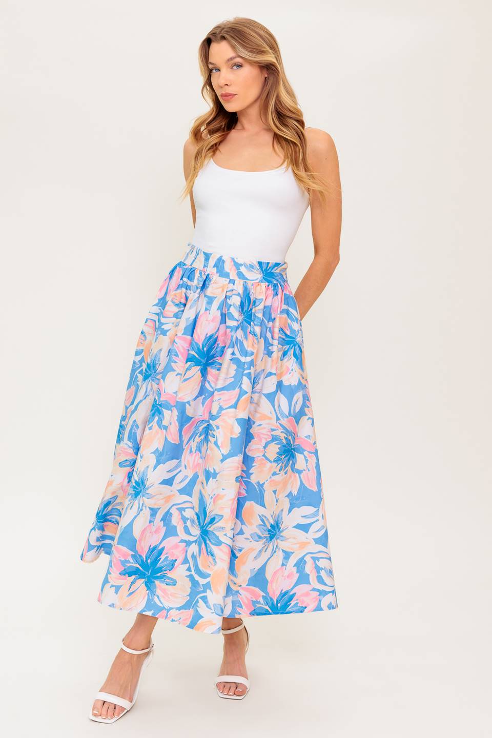 GOLDEN HOUR HARMONY WOVEN TOP AND SKIRT SET Flying Tomato