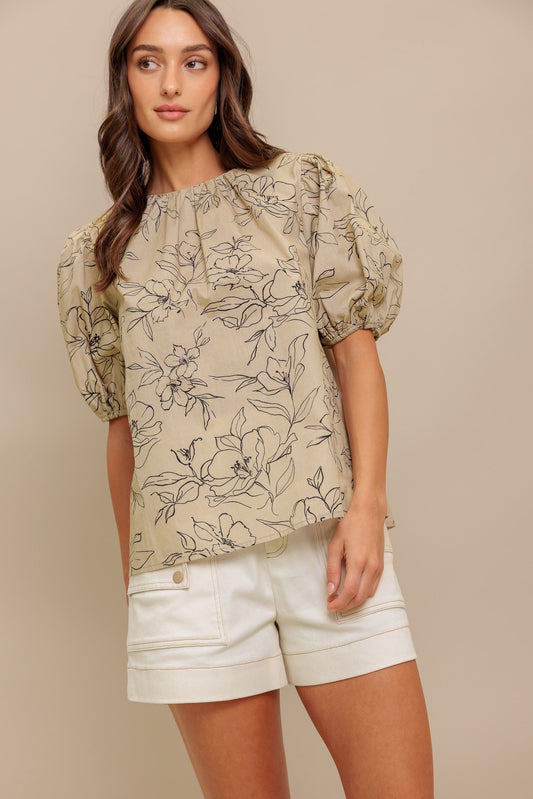 BOTANICAL LUXE WOVEN TOP Flying Tomato