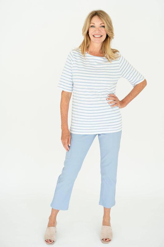 FINAL SALE- Women's Short Sleeve Boatneck Top
