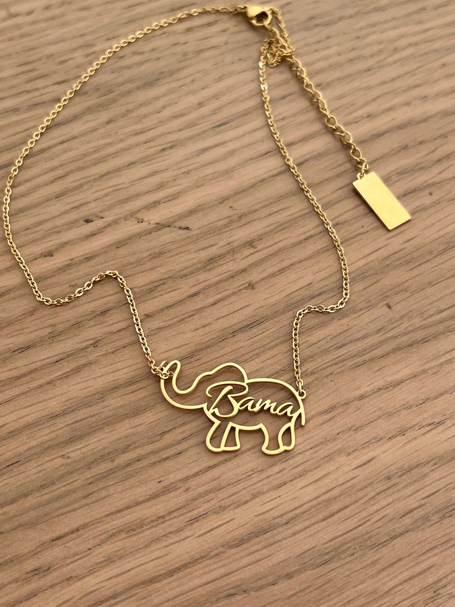 Alabama Bama Elephant Necklace - Gift for Bama Fan, Bama Gif Steele Sloan Designs