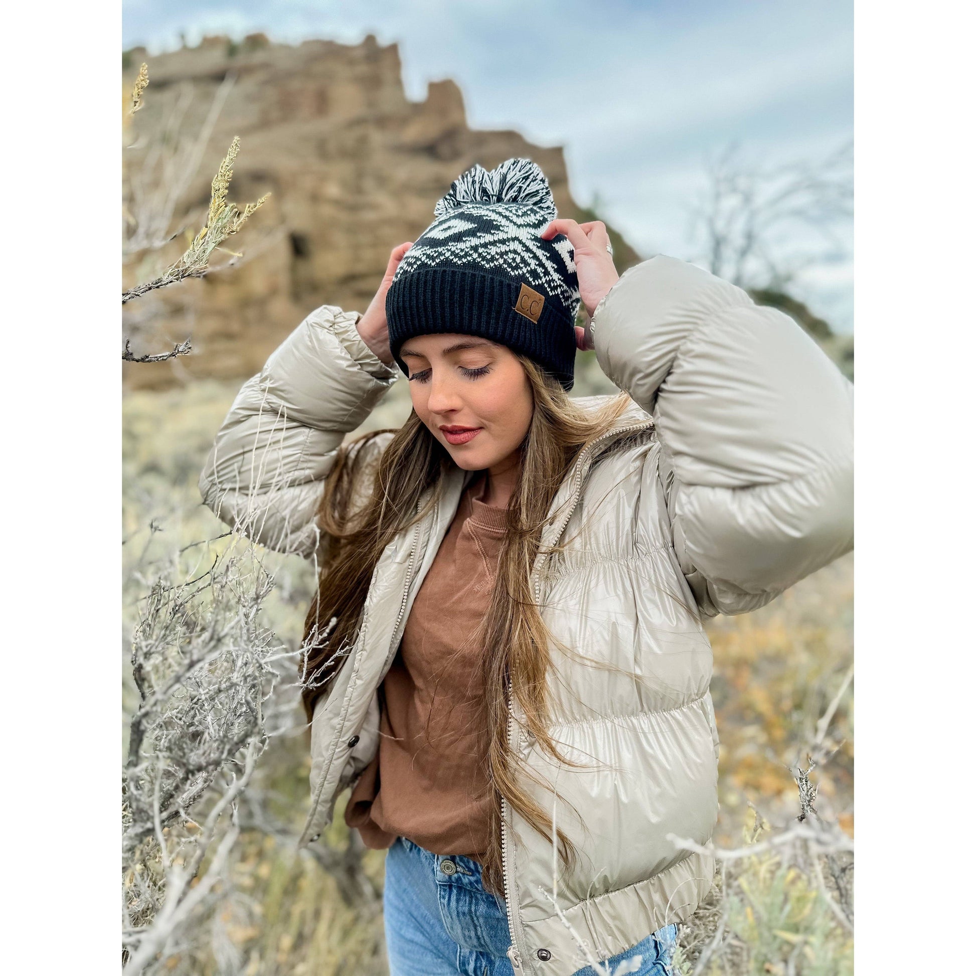 Aztec Multi-Colored Pom C.C Beanie HAT4017 C.C Beanie