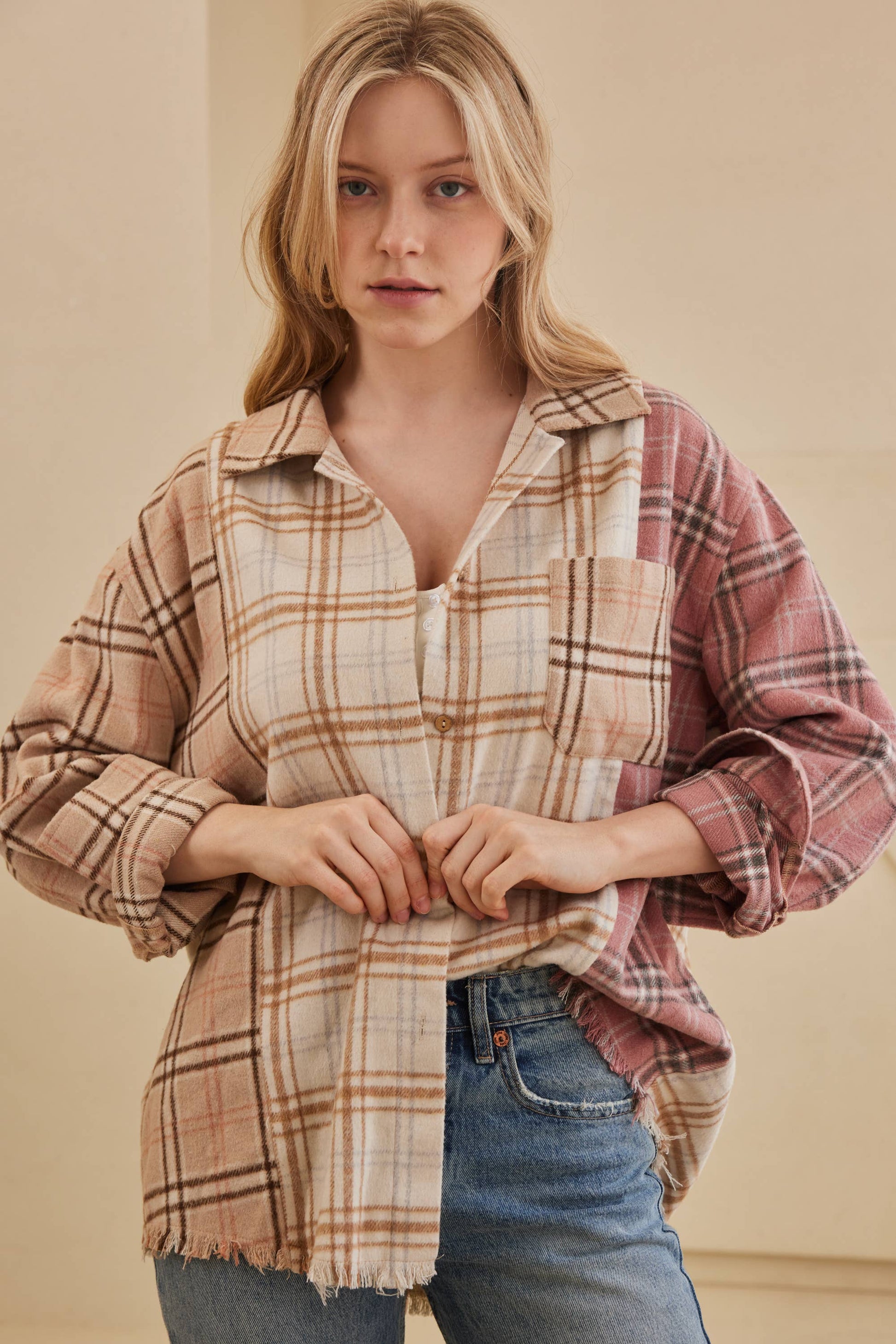 Plaid Oversize Shacket Mello.