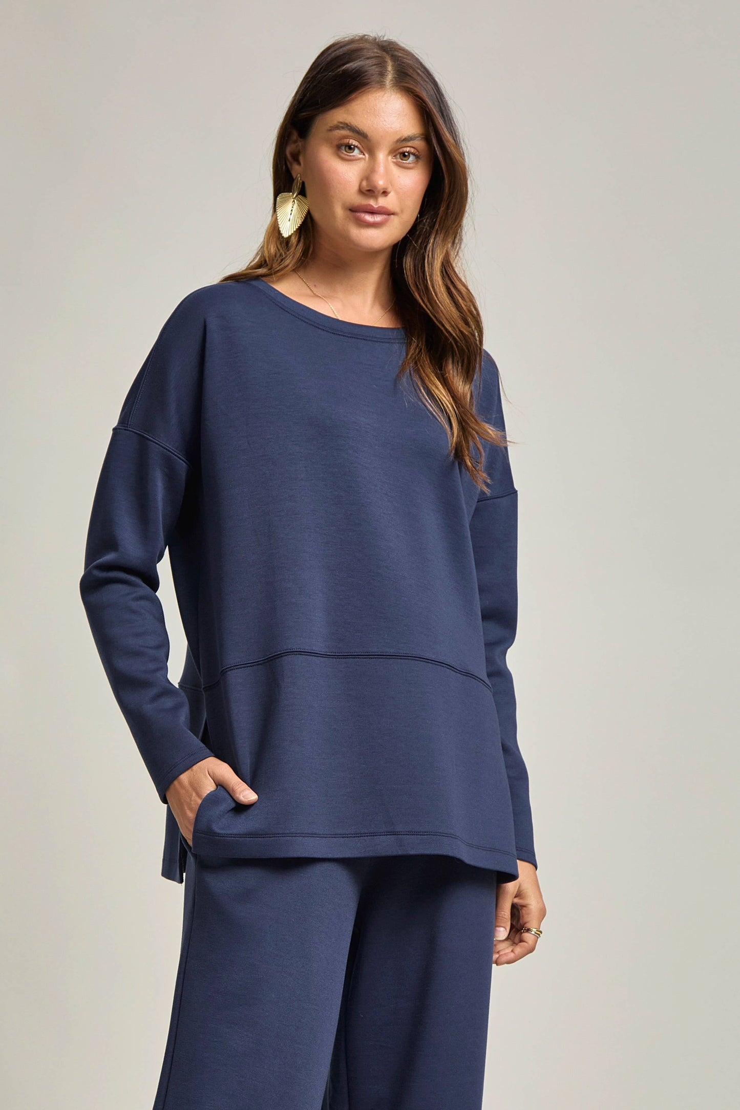 Tunic Top + Straight Pants Travel Modal Set Dear Scarlett